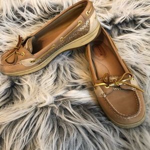 Gold sperry top-siders